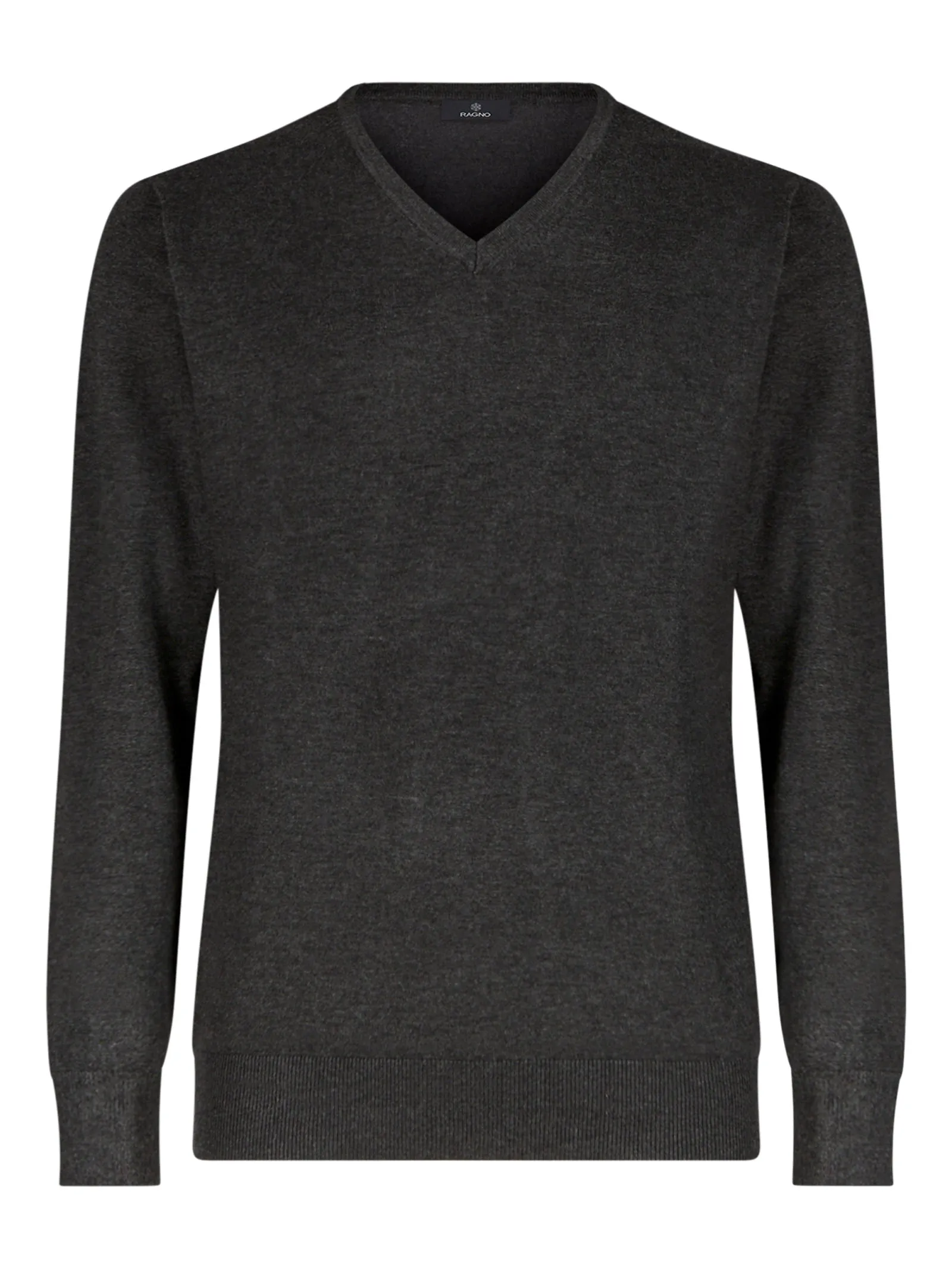 Pull scollo a V in filato Winter Basic - Antracite Mel.