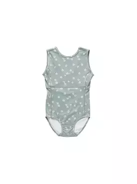 Rylee & Cru - Blue Daisy Keyhole Leotard