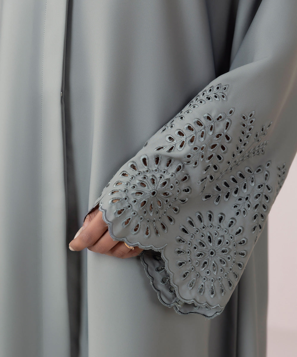 Schiffli Embroidered Abaya Set