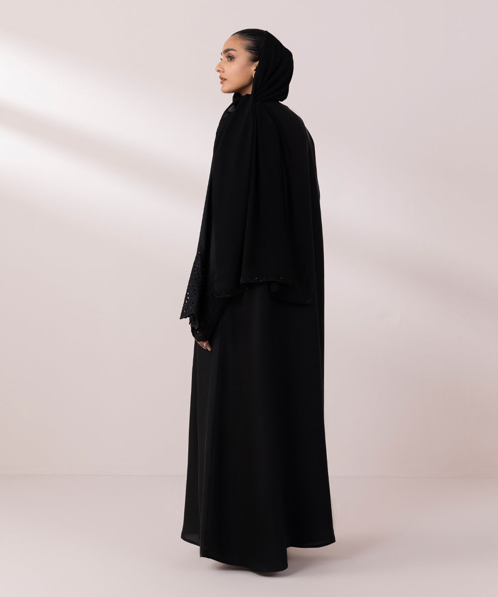 Schiffli Embroidered Abaya Set