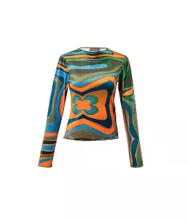 SELVY LONG SLEEVE TOP- MULTI