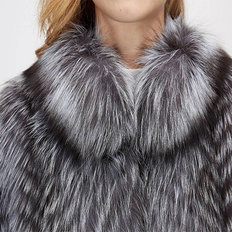 Striped Silver Fox For Coats Plus Size