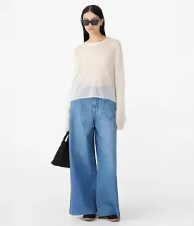 SUPERFINE MOHAIR CROPPED KNIT- NATURAL