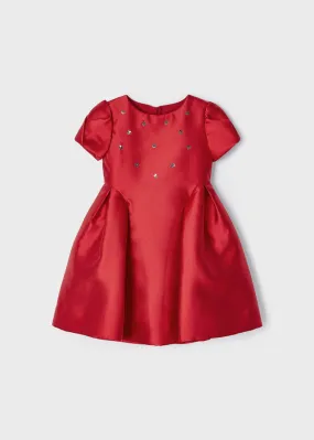 Taffeta dress for girl - Red