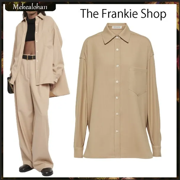 The Frankie Shop  |Wool Long Sleeves Plain Shirts & Blouses