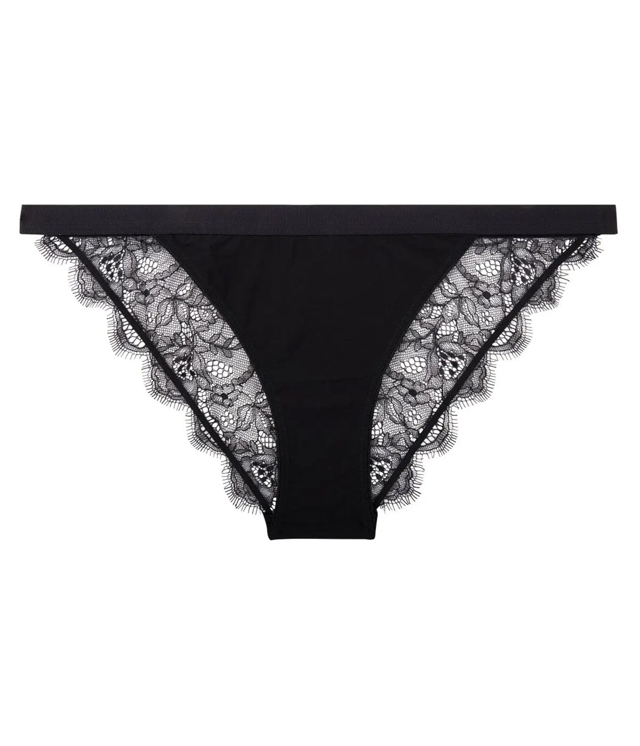 WILD ROSE LACE TANGA BRIEF- BLACK