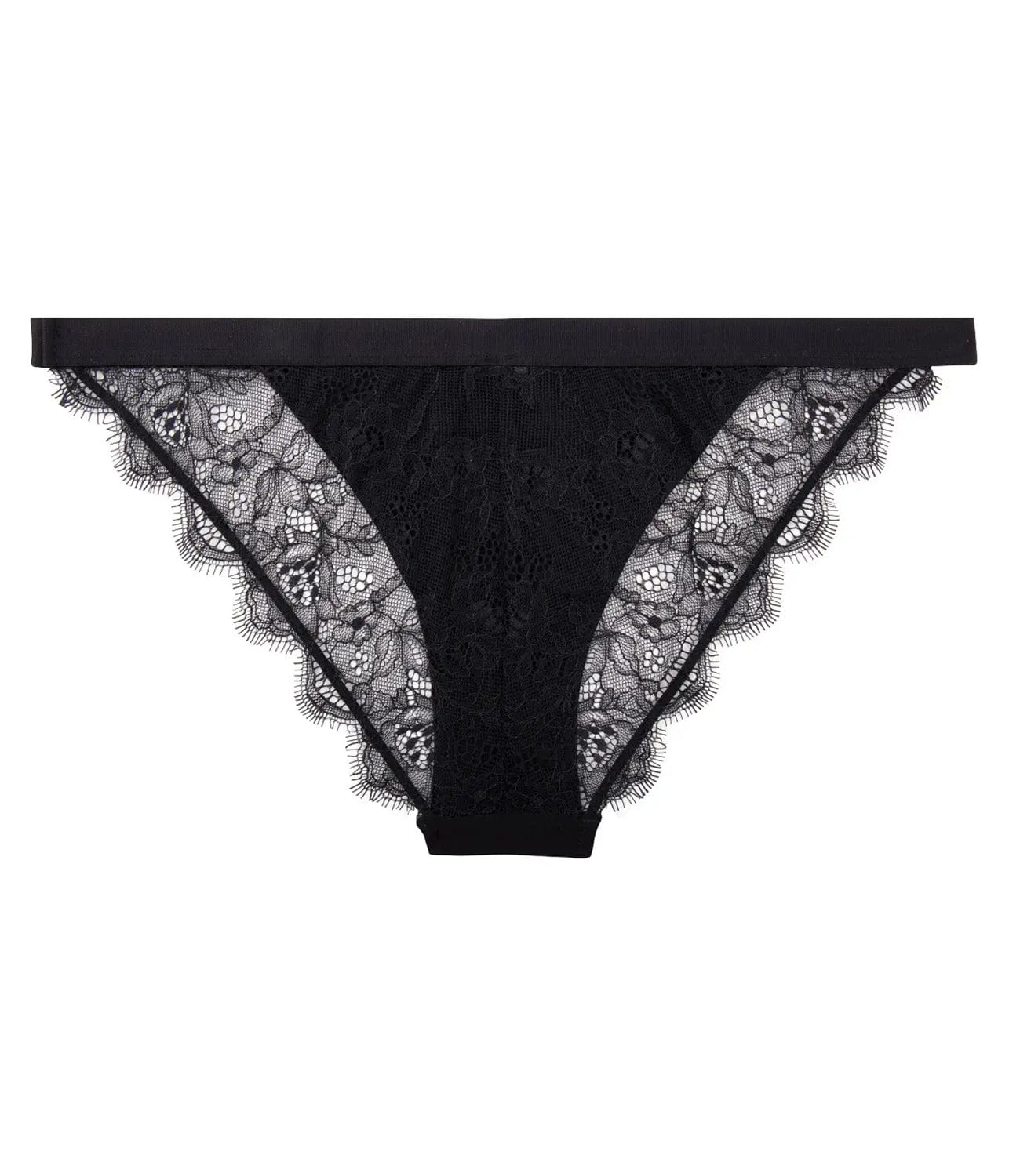 WILD ROSE LACE TANGA BRIEF- BLACK